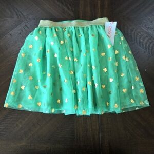 Cat & Jack New Shamrock Green & Gold Tutu Skirt Girls Medium (8) Dance Dress up